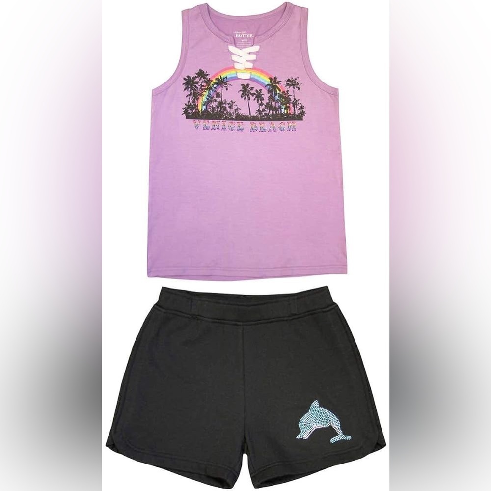 Butter Super Soft Set Venice Beach corset tank & dolphin shorts